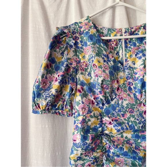 Ledin | Floral Ruched Mini Dress - Picture 2 of 10